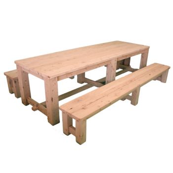 Stretcher Table With Bench Tuscan Outdoor