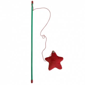 K9 HOMES Christmas Cat Toy Stick with Red Star