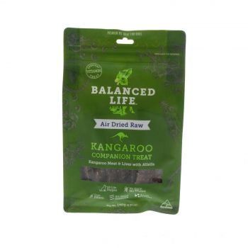 Dog Treat Balanced Life Kangaroo 140g Gluten Grain Free Prebiotics Air Dried