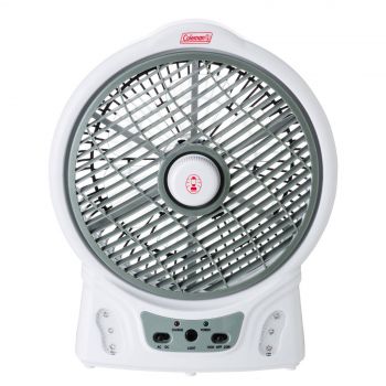 Coleman Rechargeable Table Fan 8 Inch Rechargeable LED Lights Low High Settings