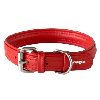 Dog Collar Leather Pin Buckle 35mm X-Large Red Rogz 100% Genuine Leather