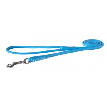 Dog Lead Leather Round 8mm Small Turquoise Rogz 1.2 Metre 100% Genuine Leather