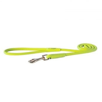 Dog Lead Leather Round 8mm Small Lime Rogz 1.2 Metre 100% Genuine Leather