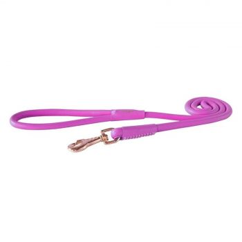 Dog Lead Leather Round 13mm Large Pink Rogz 1.2 Metre 100% Genuine Leather