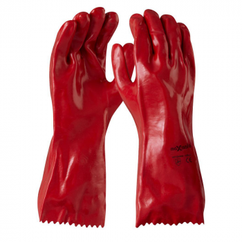 Red Pvc Glove Carded 35Cm