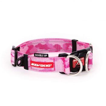 Ezydog Double Up Dog Collar X-Large Pink Camo Strong Flexible Stainless Steel
