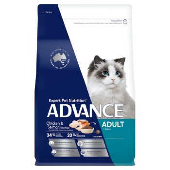 Advance Cat Food Adult Chicken & Salmon 3kg Premium Pet Food Nutrition