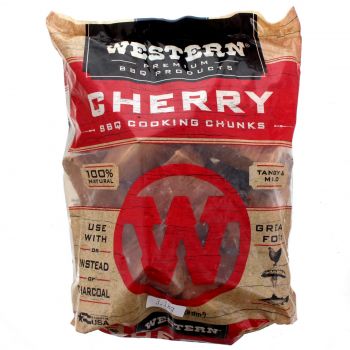 Western BBQ Cherry Wood Chunks 3.1kg Barbecue Smoking Cooking Made In USA