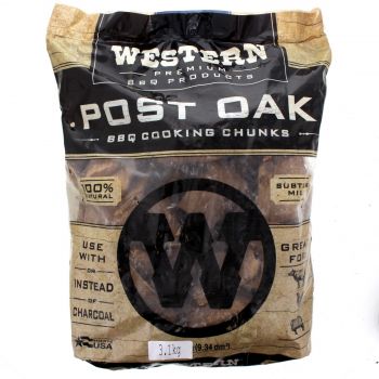 Western BBQ Oak Wood Chunks 3.1kg Barbecue Smoking Cooking Made In USA