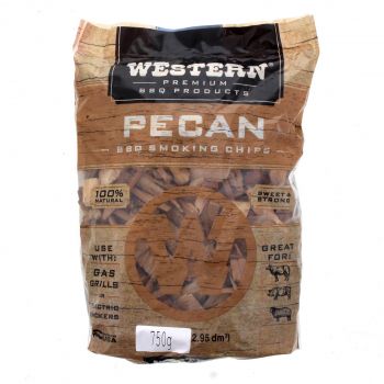 Western BBQ Pecan Wood Chips 750g Barbecue Smoking Cooking Made In USA