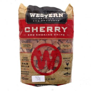 Western BBQ Cherry Wood Chips 750g Barbecue Smoking Cooking Made In USA