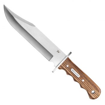 Winchester Double Barrel Bowie Knife Zebra Wood Handle High Carbon Stainless