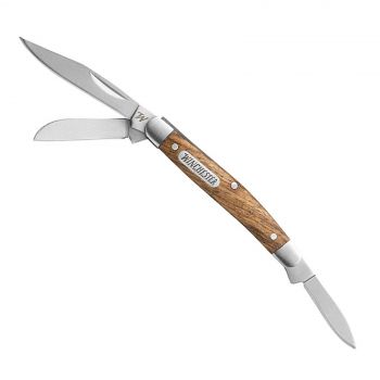 Winchester Stagecoach Pocket Knife Blade Zebra Wood Handle Brushed Finish
