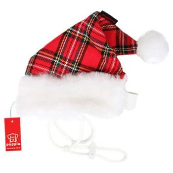 PUPPIA Santa's Hat Checkered Red - Medium