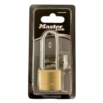 Master Lock Padlock L Shackle 30mm Brass Master Lock Security Protection