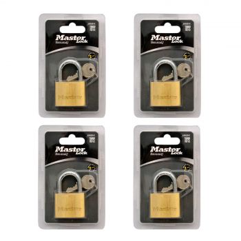 Master Lock Padlock Master Brass 40mm 4 Pack Theft Lock Security Protection