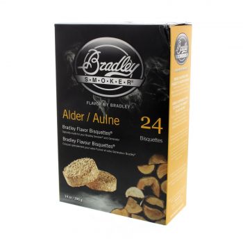 Bradley Alder Bisquettes 24Pk Smoker Chips Cooking Smoking Alder Flavour