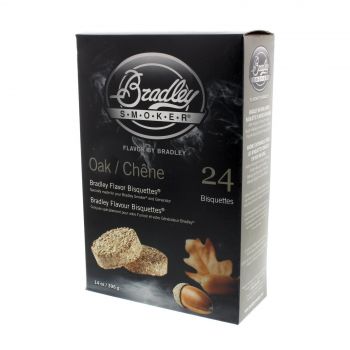 Bradley Oak Bisquettes 24Pk Smoker Chips Cooking Smoking Oak Flavour