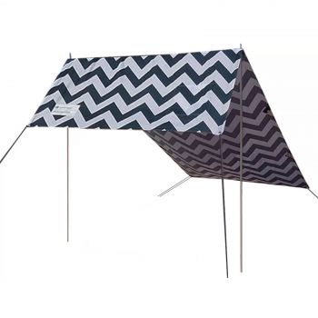 Long Reef Beach Shade Navy Stripe Caribee All-In-One Camping Travel Outdoors