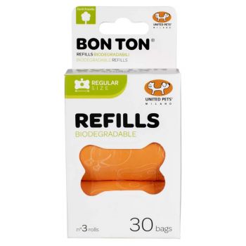 UNITED PETS Bon Ton Biodegradable Refill Dog Waste Bags - Orange