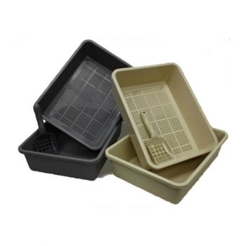 Catmate Two Piece Sieve Litter Tray Kit Charcoal
