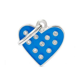My Family Dog Tag Chic Heart Blue