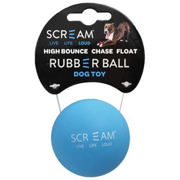 Scream Rubber Ball Dog Toy Loud Blue 6Cm