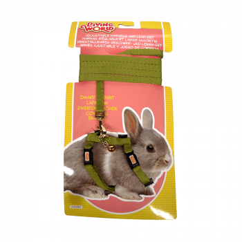 Living World Dwarf Rabbit Harness/Lead Set Green