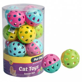 PET ONE Cat Toy Soccer Ball 4.5cm Assorted Colours - Single Ball