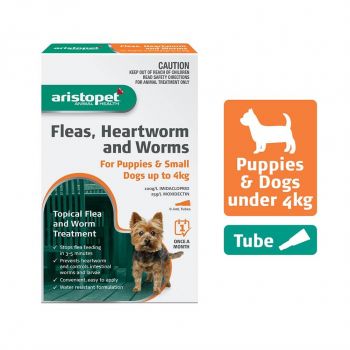 Aristopet Flea Heartworm & Worm Puppy & Small Dog Up To 4kg - 3 Pack