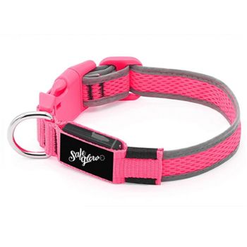 LED Dog Collar - Pink Safeglow Medium