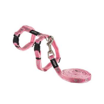 Rogz Sparklecat Harness & Lead Set Pink 8Mm