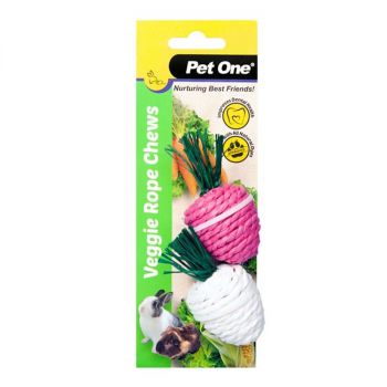 Pet One Veggie Rope Radishes White/Pink 2 Pack
