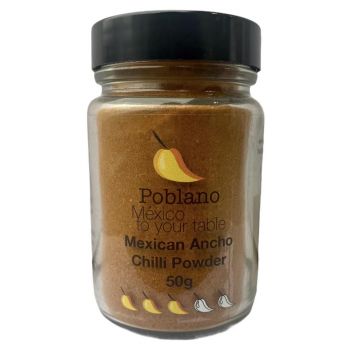 Poblano Mexican Chilli Powder Ancho Heat Factor 3/5 50G