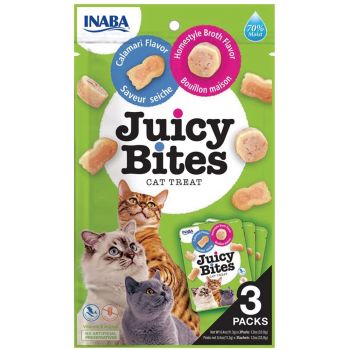 Cat Treat Juicy Bites Homestyle Broth & Calamari 34G