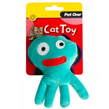 Pet One Cat Toy Plush Octopus Blue 12.5cm