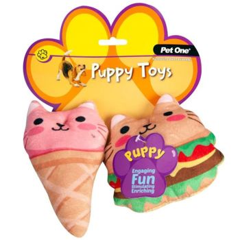 Pet One Dog Toy Puppy Fast Food 2 Pack