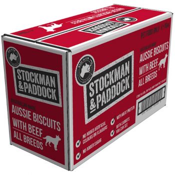 Stockman & Paddock Dog Food; Dry Dog Food; Beef Biscuits; All Adult Breeds; Australian Made