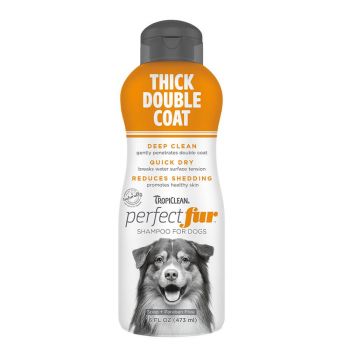 Tropiclean Thick Double Coat Fur Dog Shampoo 473ml