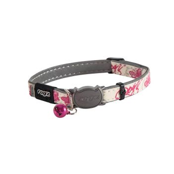Rogz Glowcat Safeloc Collar Butterfly Pink 8mm