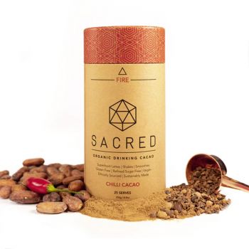 Sacred Cacao Organic Vegan Drinking Chocolate Chilli Fire 250g