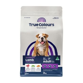True Colours Adult Lamb & Brown Rice 3kg Dog Food