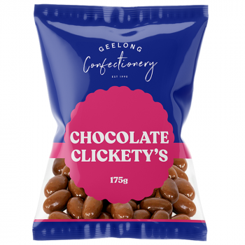 GEELONG CONFECTIONERY Chocolate Clicketys 175g