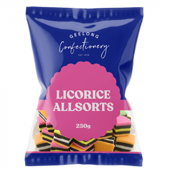GEELONG CONFECTIONERY Licorice Allsorts 250g