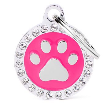 MY FAMILY Dog Tag Glam Paw Pink Charm
