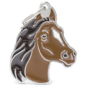 My Family Dog Tag Brown Horse Charm