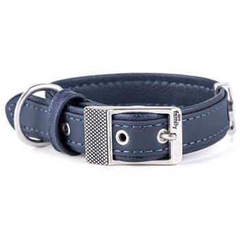 MY FAMILY Bilbao Faux Blue Leather Collar - Large