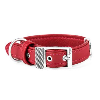 MY FAMILY Bilbao Faux Red Leather Collar - Large
