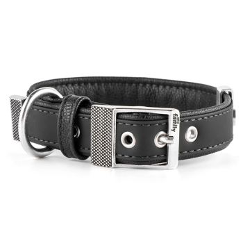 MY FAMILY Bilbao Faux Black Leather Collar - Large