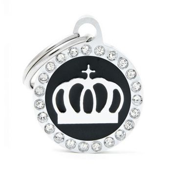 MY FAMILY Dog Tag Glam Crown Black